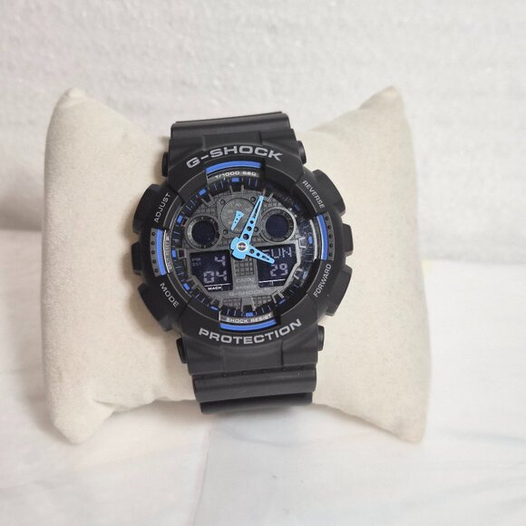 Casio G Shock Black and blue Matte NWOT condition DIgital and analog - Picture 1 of 10